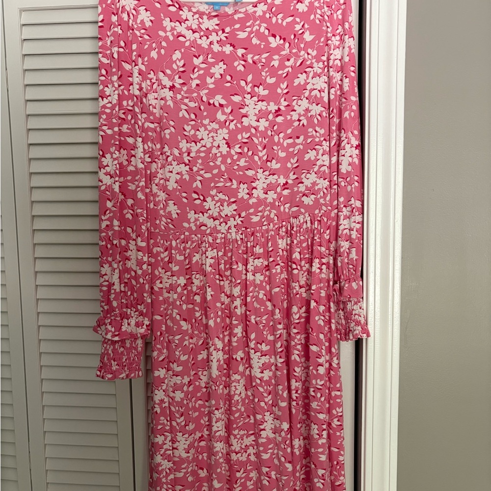 Pink Floral Long Sleeve Dress